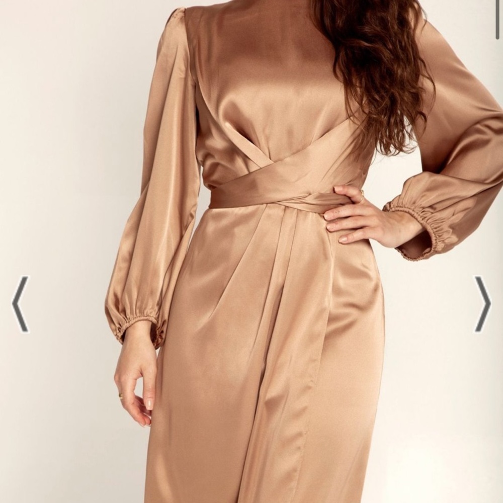 Veiled Collection Julianna Satin Wrap Maxi